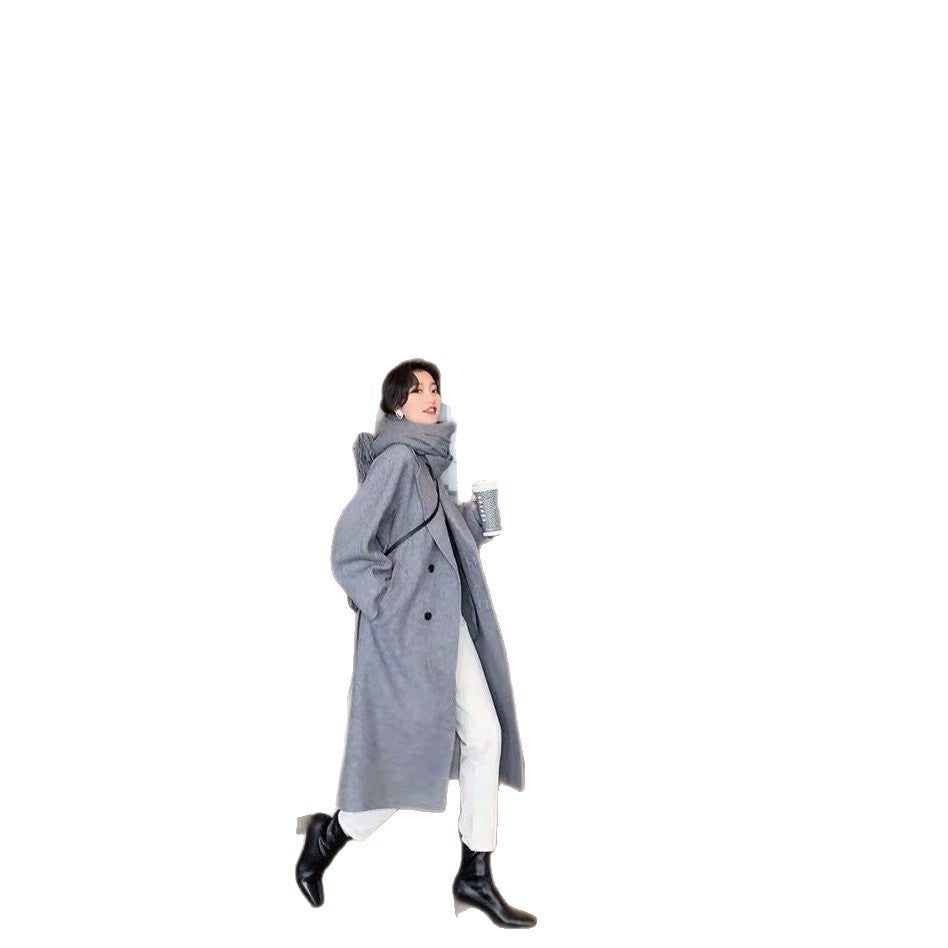 Women's Mid-Length Thickened Polyester Lapel Coat