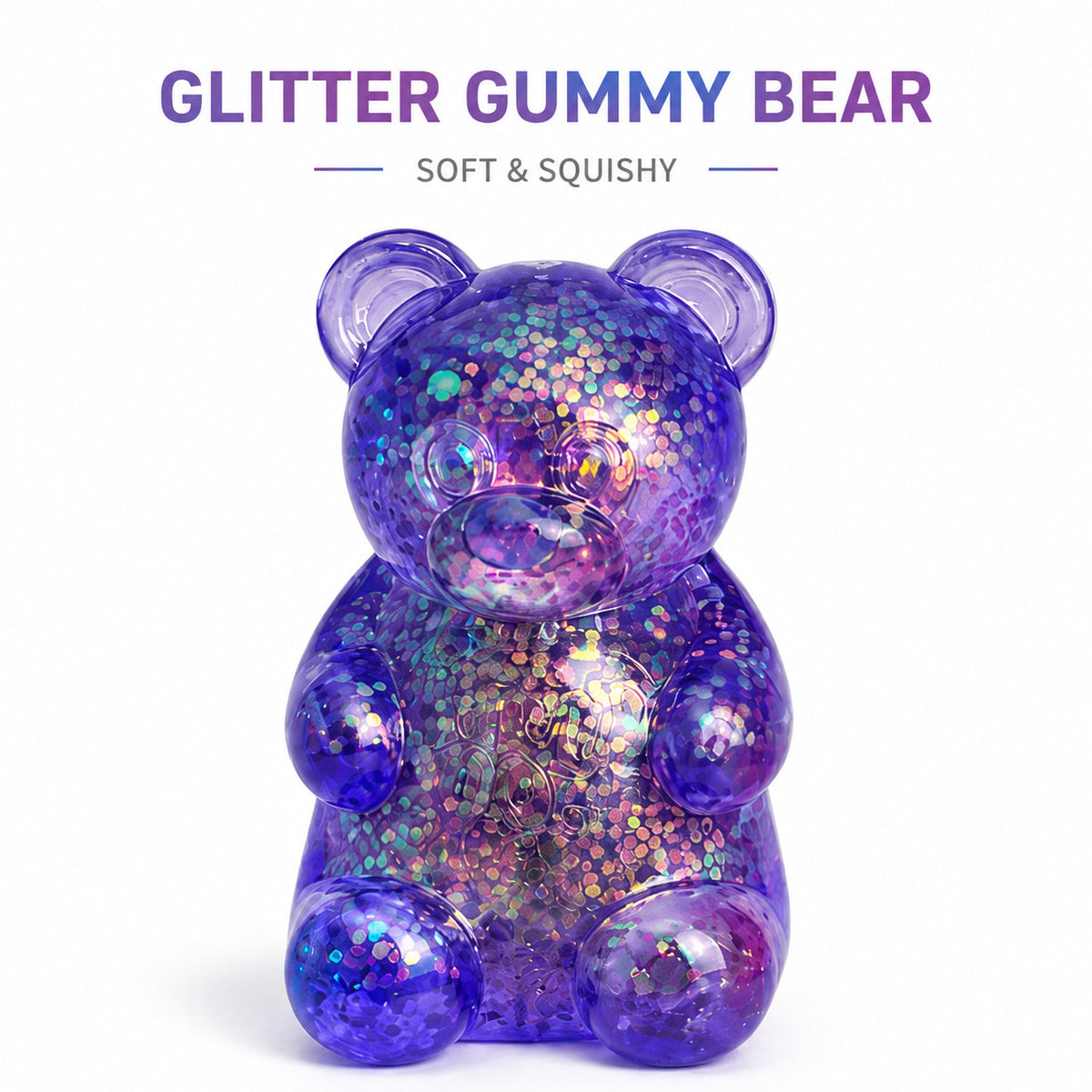 gold glitter bear maltose stress-relief toy