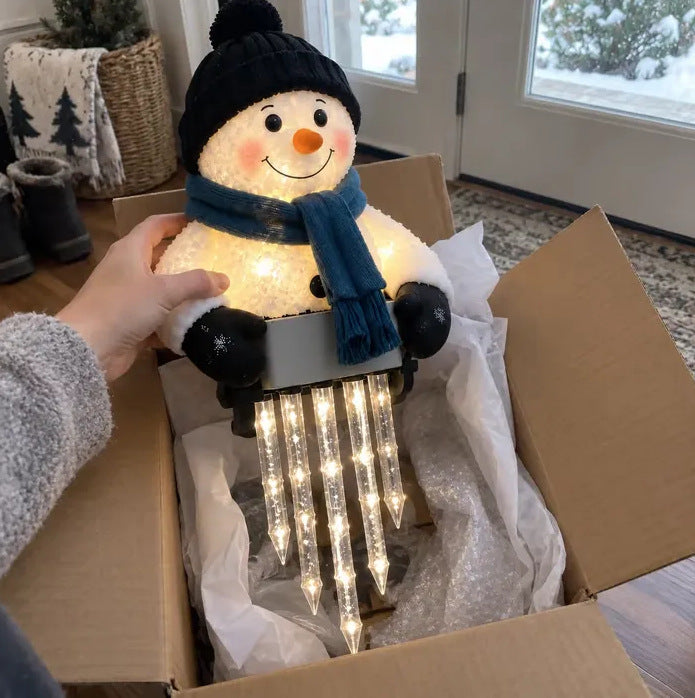 Winter Snowman Santa Icicle String Lights