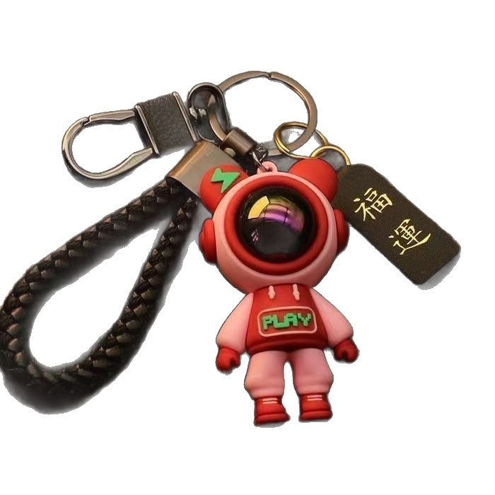 High-end space bear keychain