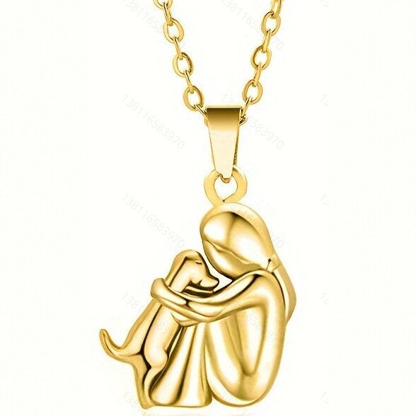 Couple Hug Pendant Necklace