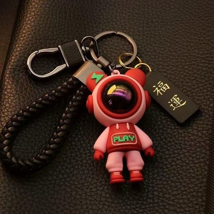 High-end space bear keychain