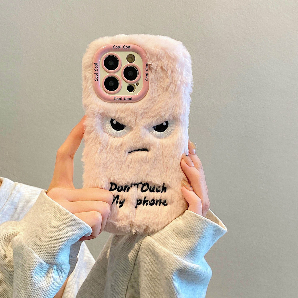 Cute plush phone case