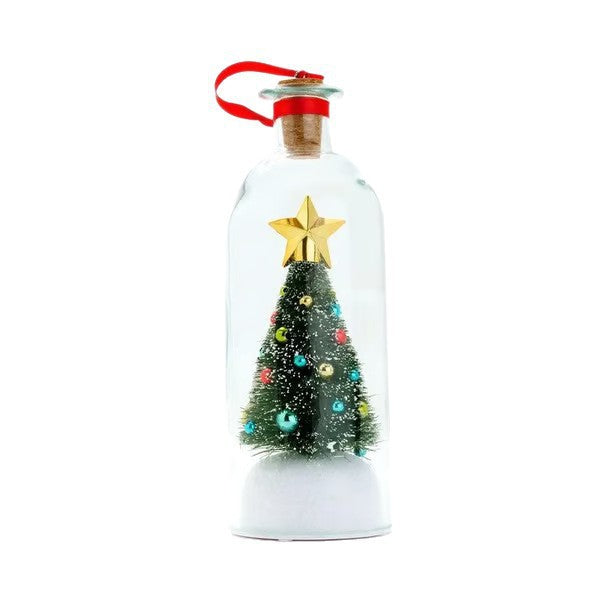 Christmas Tree Message Recording Glass Bottle