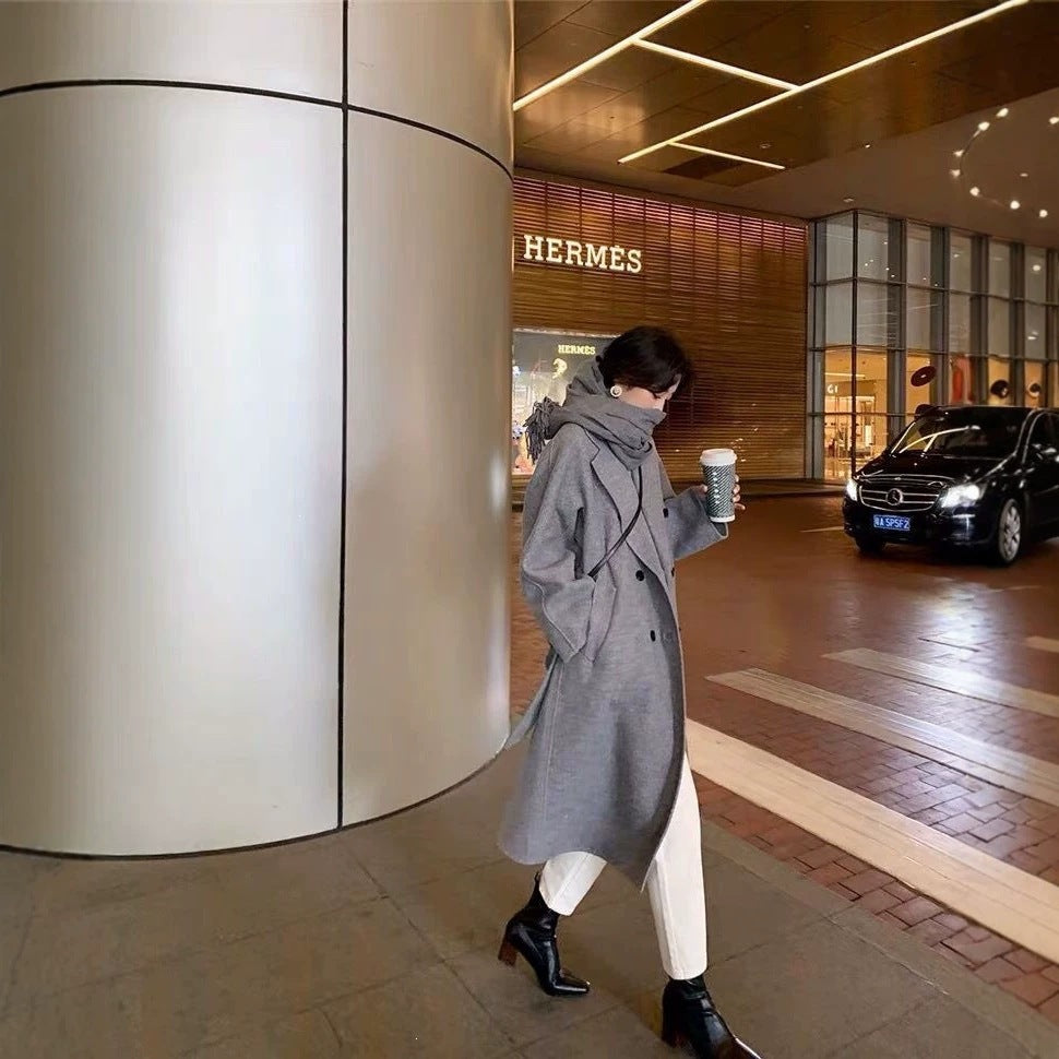 Women's Mid-Length Thickened Polyester Lapel Coat