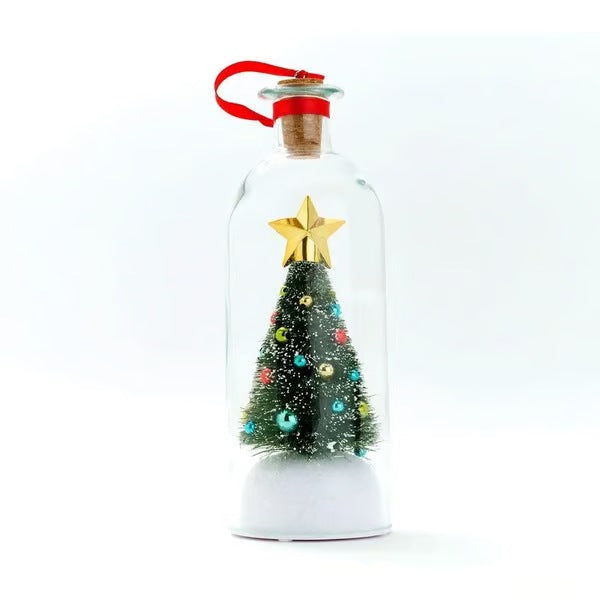 Christmas Tree Message Recording Glass Bottle