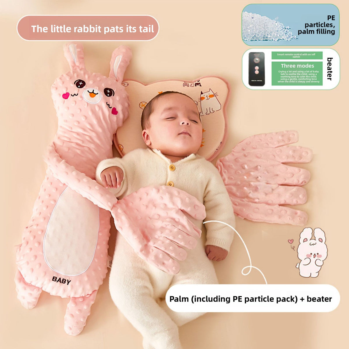 Baby soothing dinosaur velvet toy baby sleeping pillow