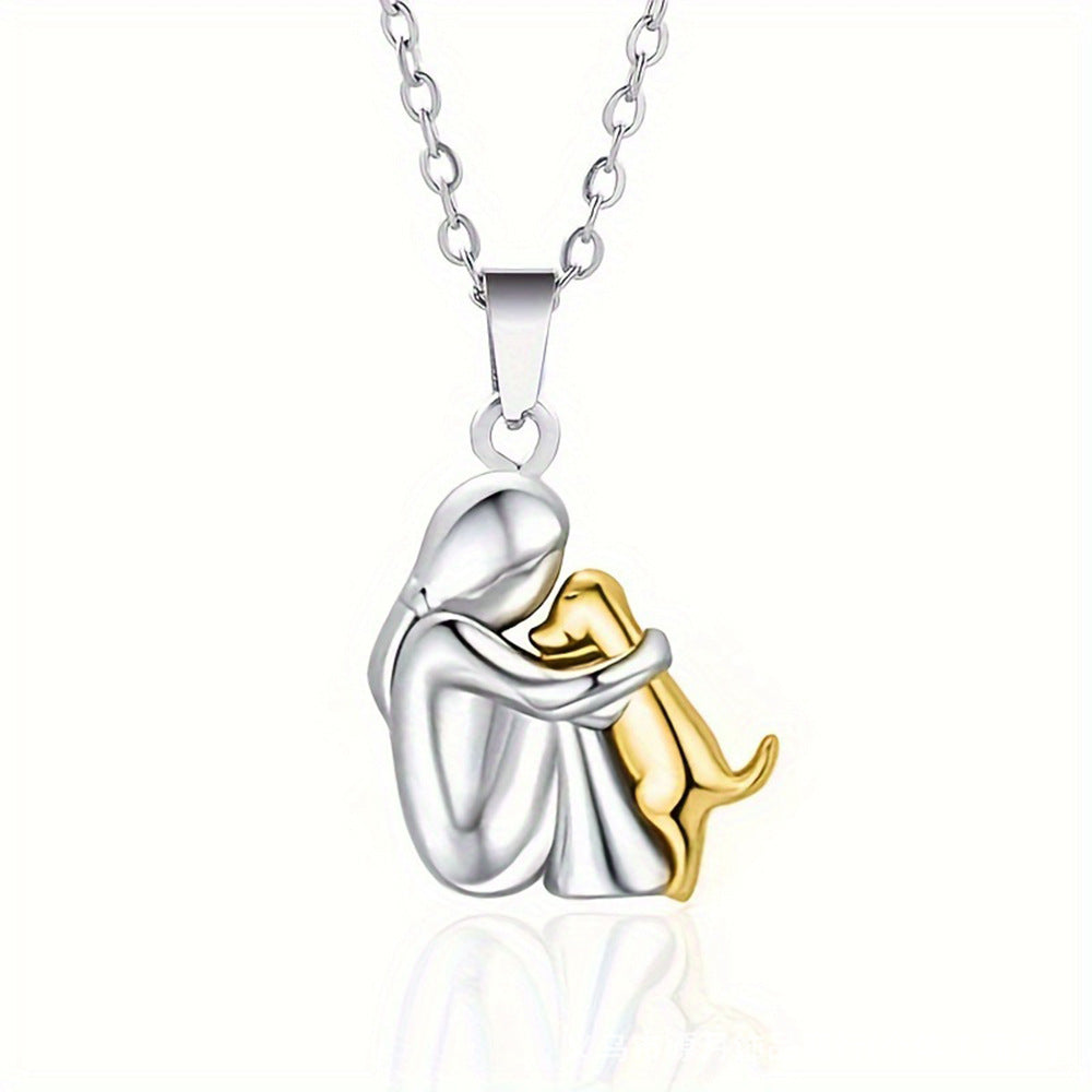 Couple Hug Pendant Necklace