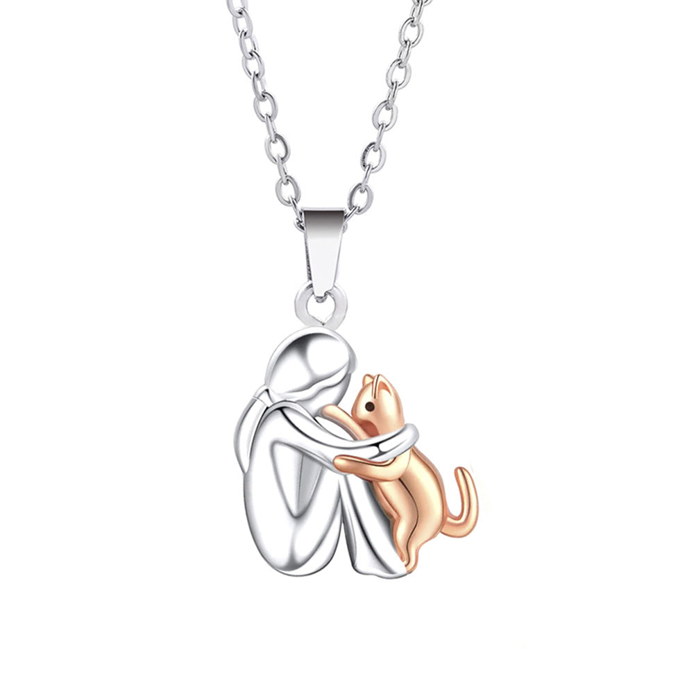 Couple Hug Pendant Necklace