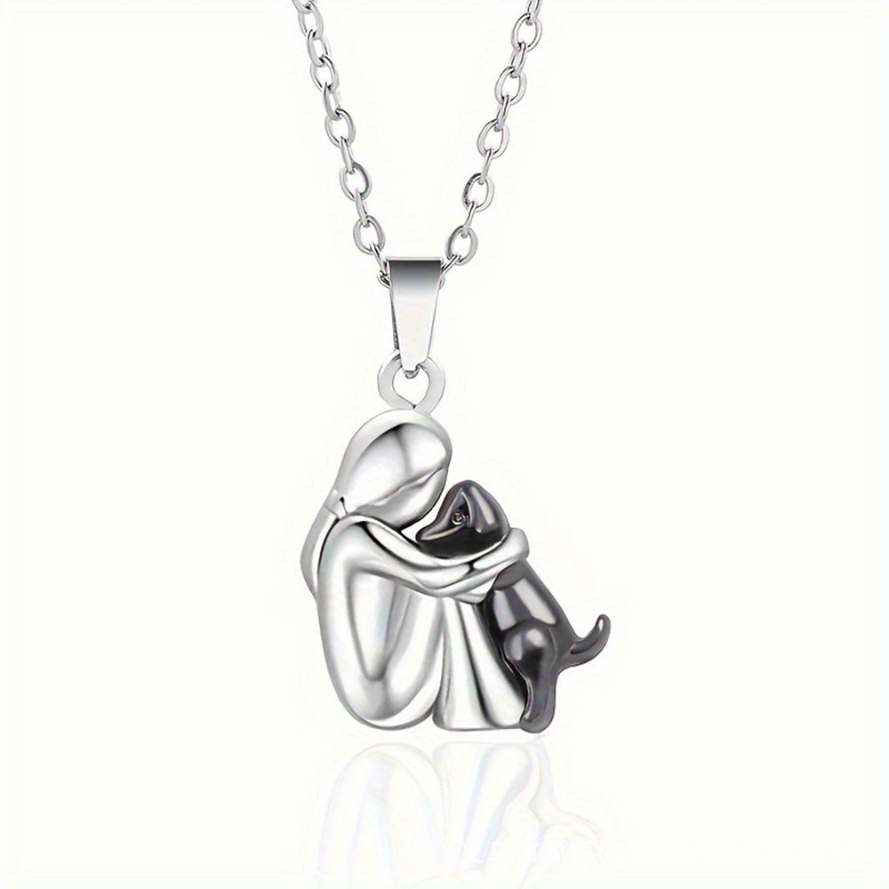 Couple Hug Pendant Necklace