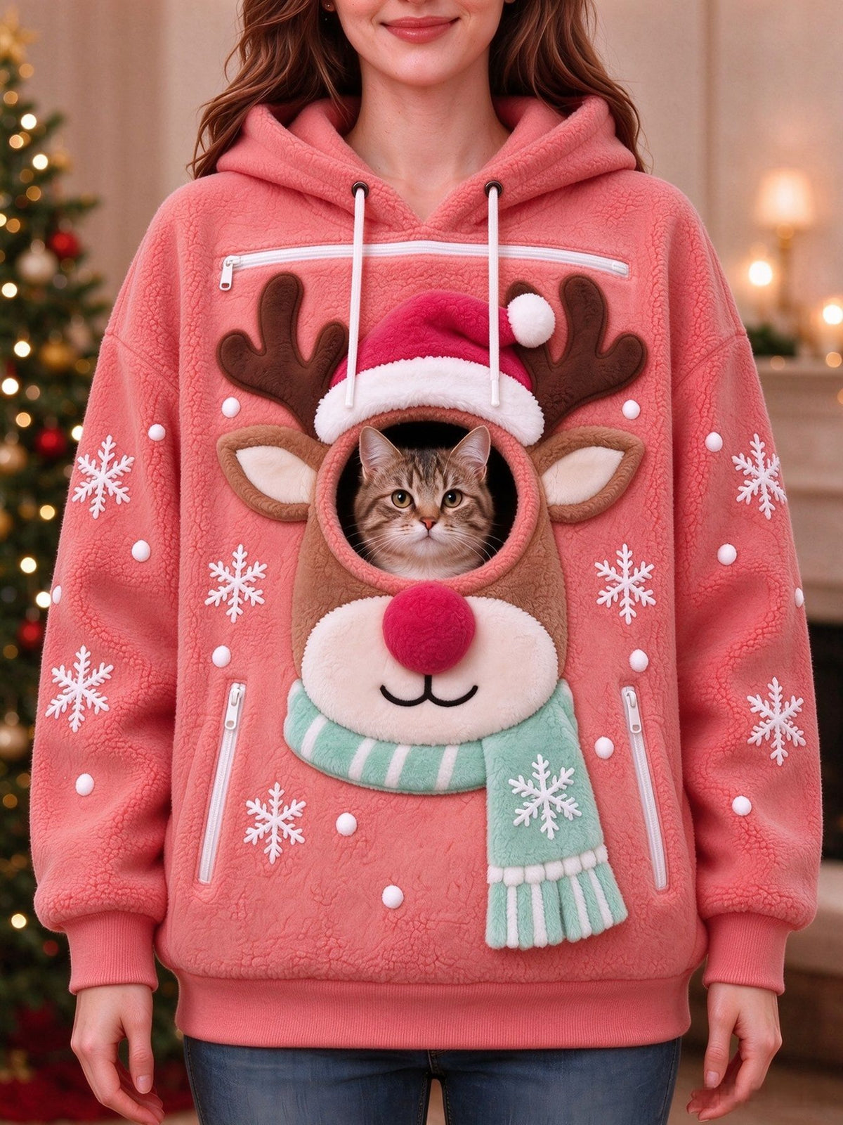 Christmas Hooded Fleece Sweatshirt