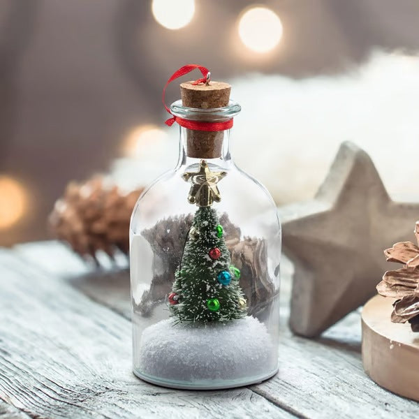 Christmas Tree Message Recording Glass Bottle