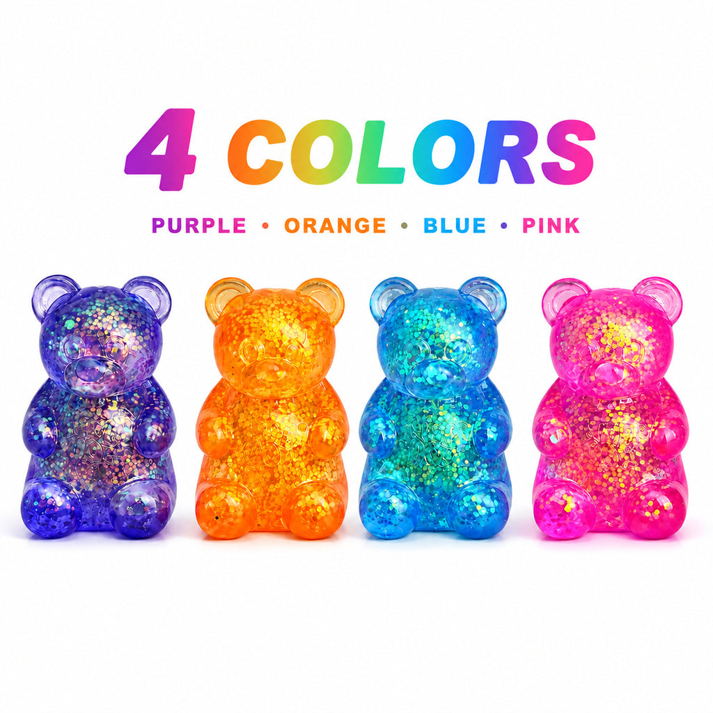 gold glitter bear maltose stress-relief toy