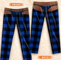 Men's Plaid Drawstring Straight-Leg Trousers with 3D Print