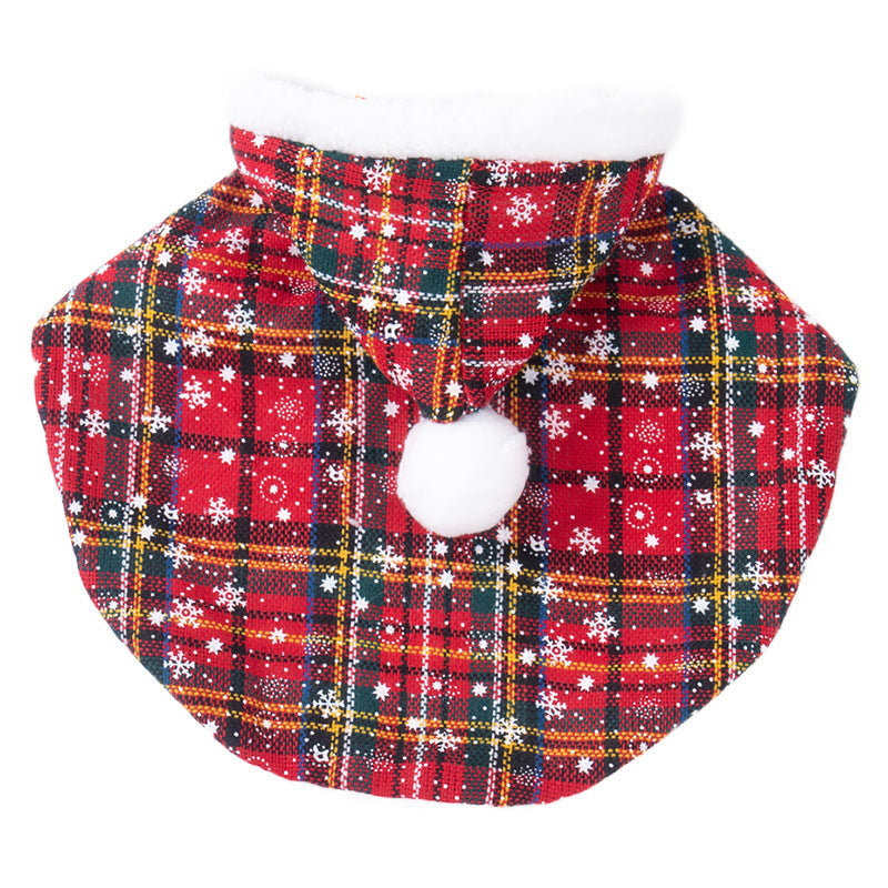 Christmas Plaid Hooded Cape