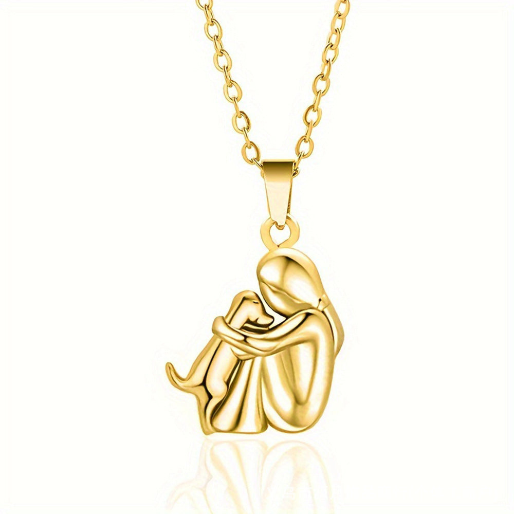 Couple Hug Pendant Necklace