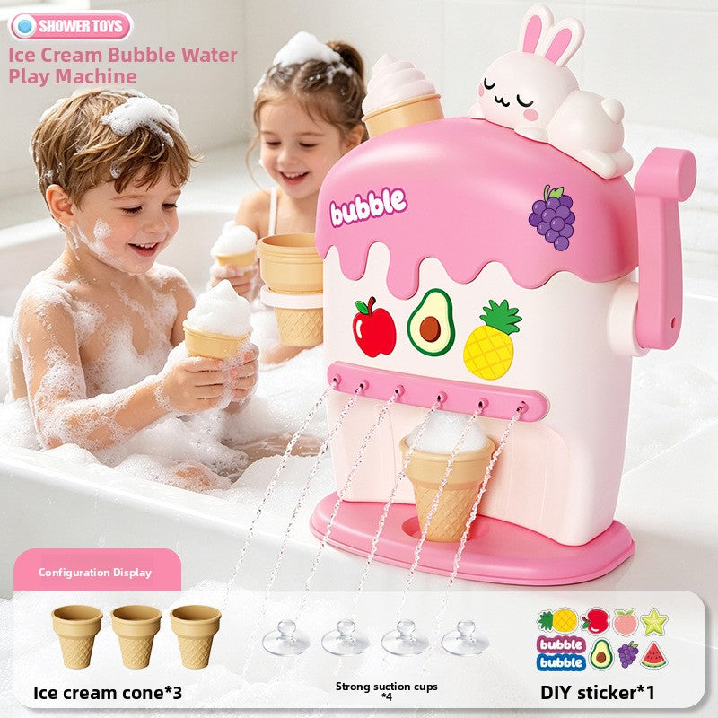 Bathroom wall-hanging ice cream bubble water machine press bubble