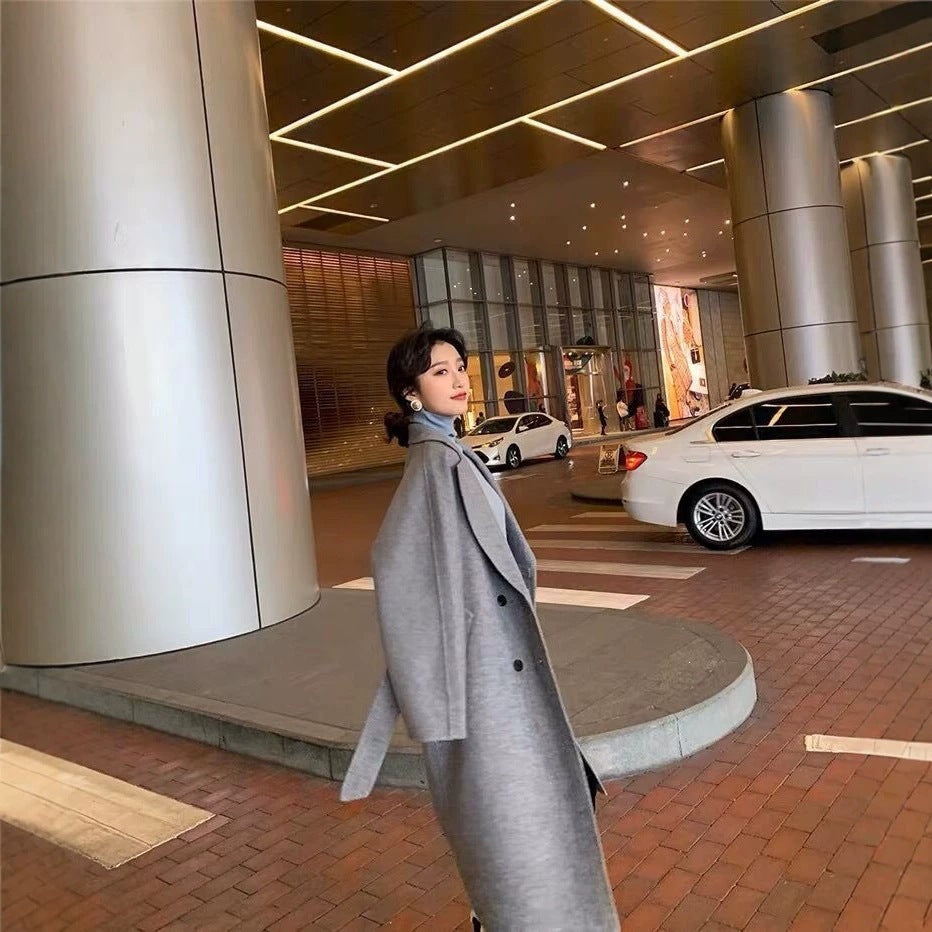 Women's Mid-Length Thickened Polyester Lapel Coat