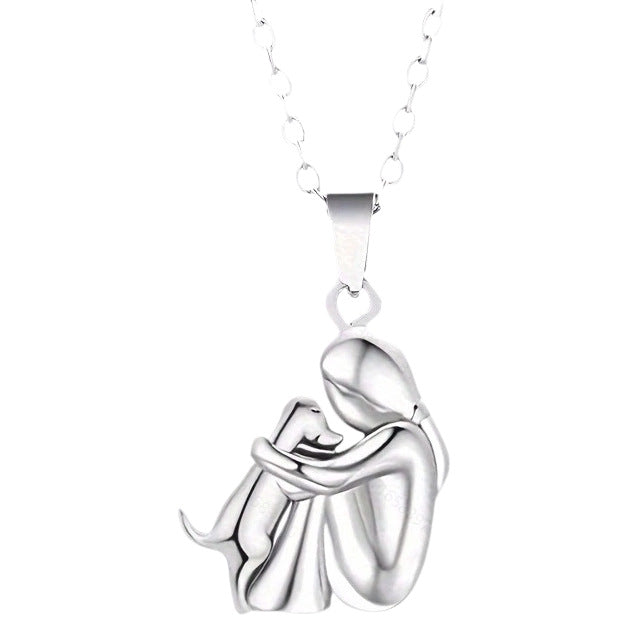 Couple Hug Pendant Necklace