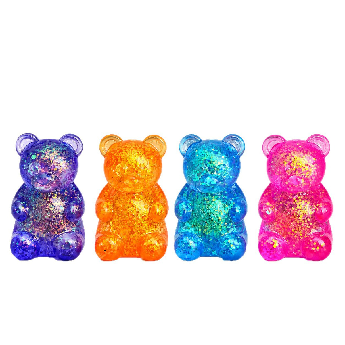 gold glitter bear maltose stress-relief toy