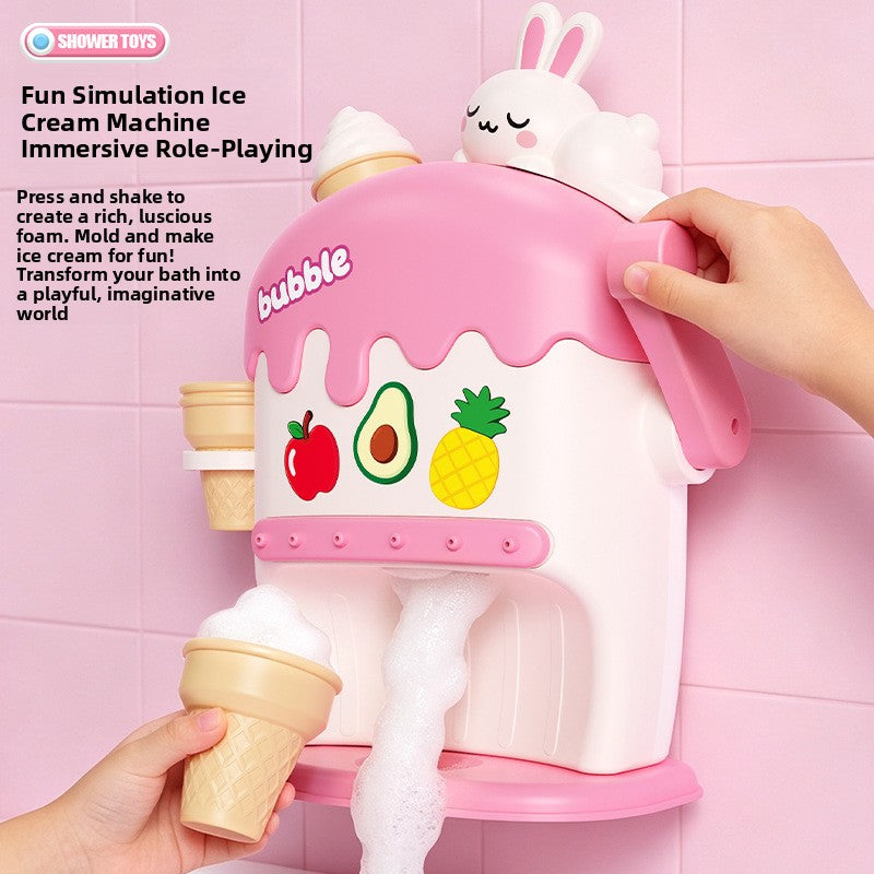 Bathroom wall-hanging ice cream bubble water machine press bubble