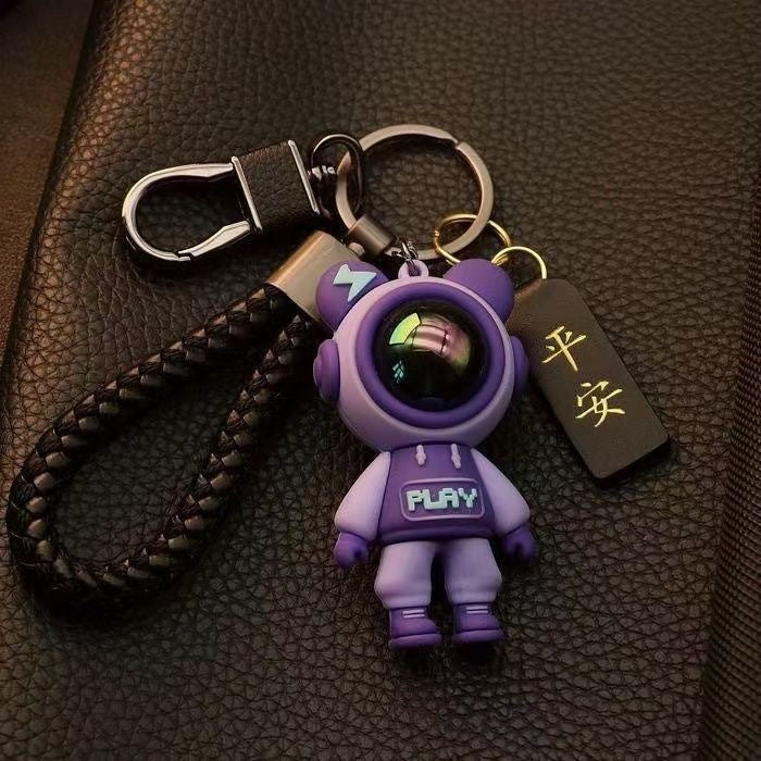 High-end space bear keychain