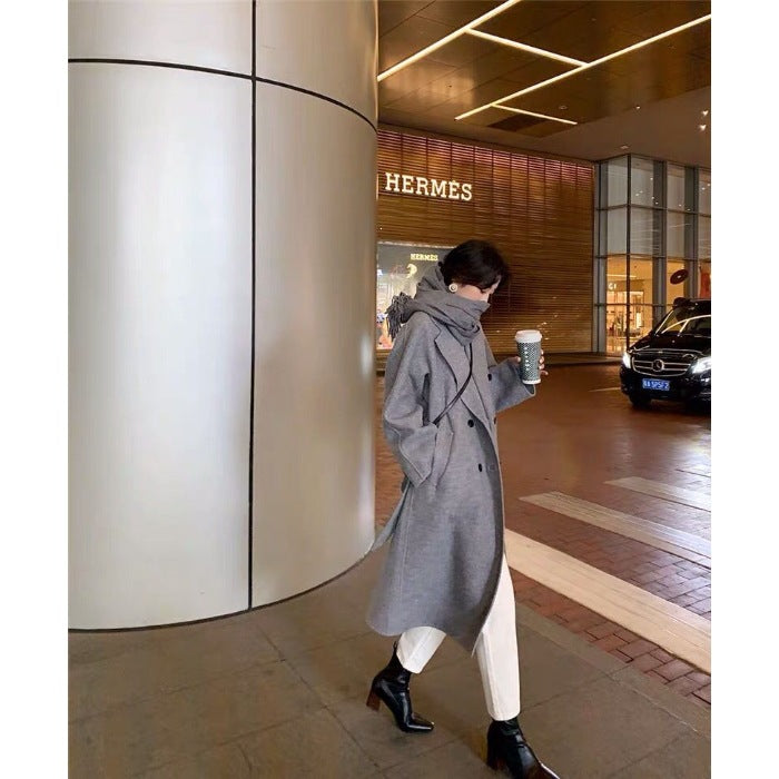 Women's Mid-Length Thickened Polyester Lapel Coat