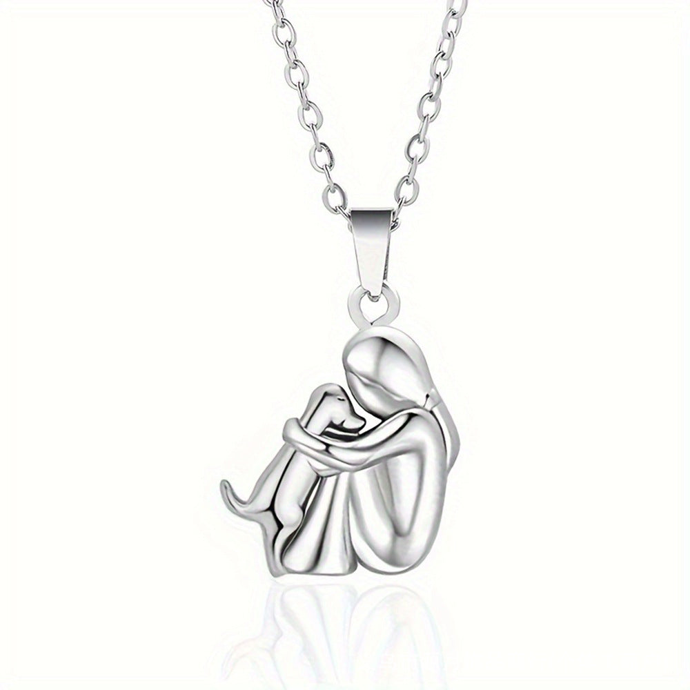 Couple Hug Pendant Necklace