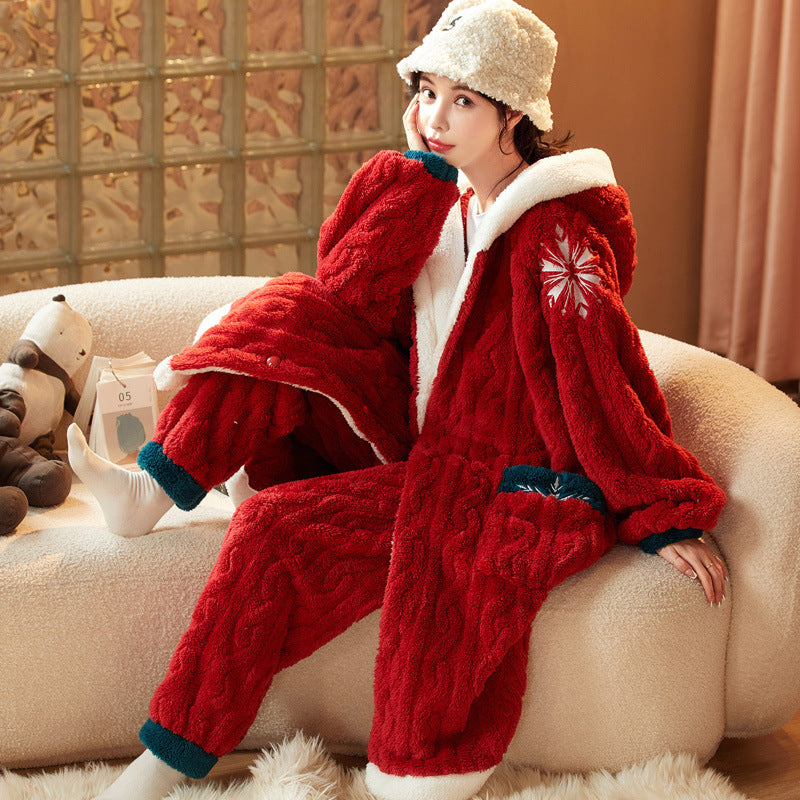 Coral Velvet Pajamas